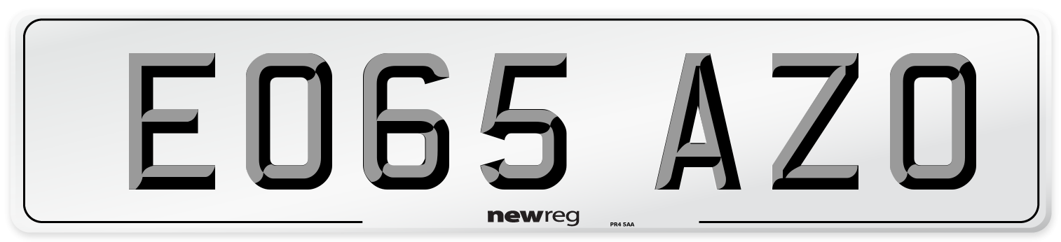 EO65 AZO Number Plate from New Reg